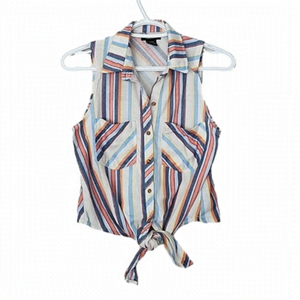 Tattoo sleeveless striped summer top shirt girls XS